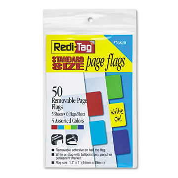 Redi-Tag® Removable Page Flags, Red-blue-green-yellow-purple, 10-color, 50-pack freeshipping - TVN Wholesale